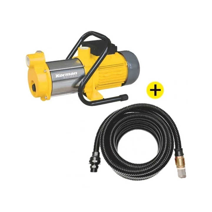 Pack Pompe de Surface Multicellulaire Inox 900W + Kit d'Aspiration 7m25mm Crepine Laiton