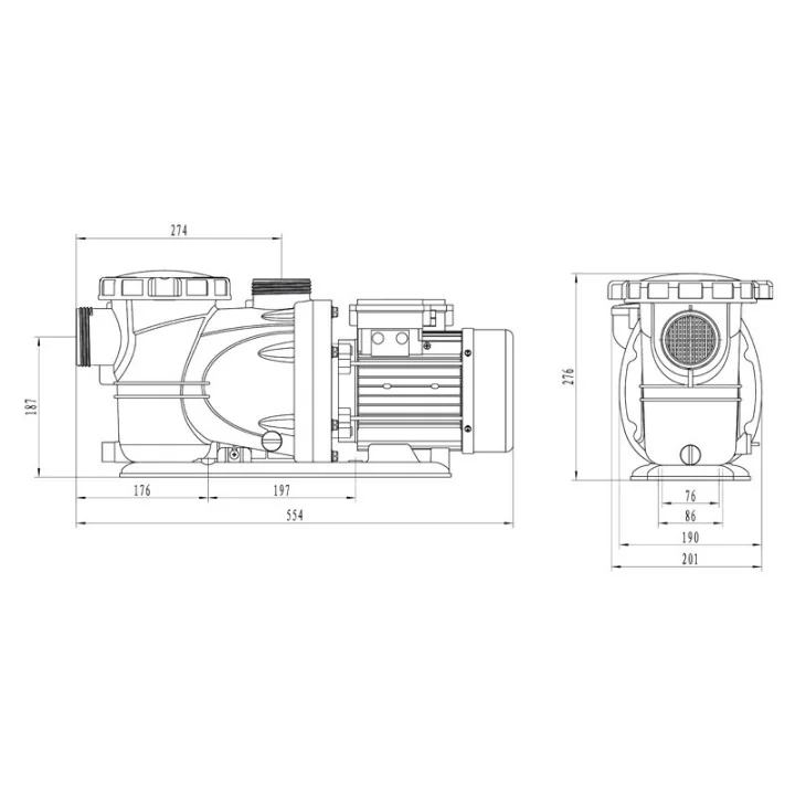 Pompe Filtration Piscine Hors Sol et Enterrée 800W 19m³/h Auto Amorçante STEINER