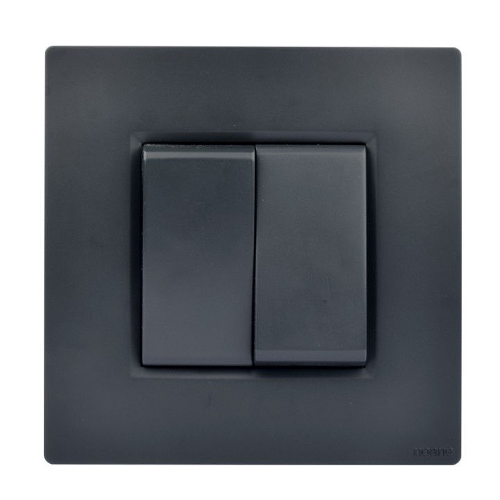 Interrupteur Va et Vient + Poussoir 10A Anthracite NOANE