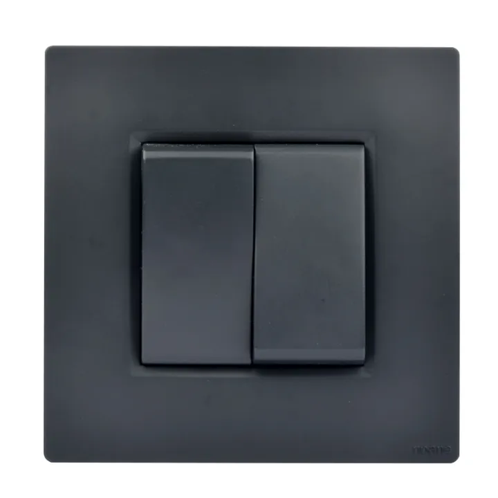 Interrupteur Va et Vient + Poussoir 10A Anthracite NOANE
