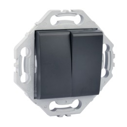 Interrupteur Va et Vient + Poussoir 10A Anthracite NOANE