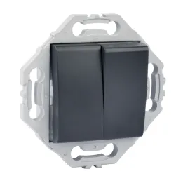 Interrupteur Va et Vient + Poussoir 10A Anthracite NOANE