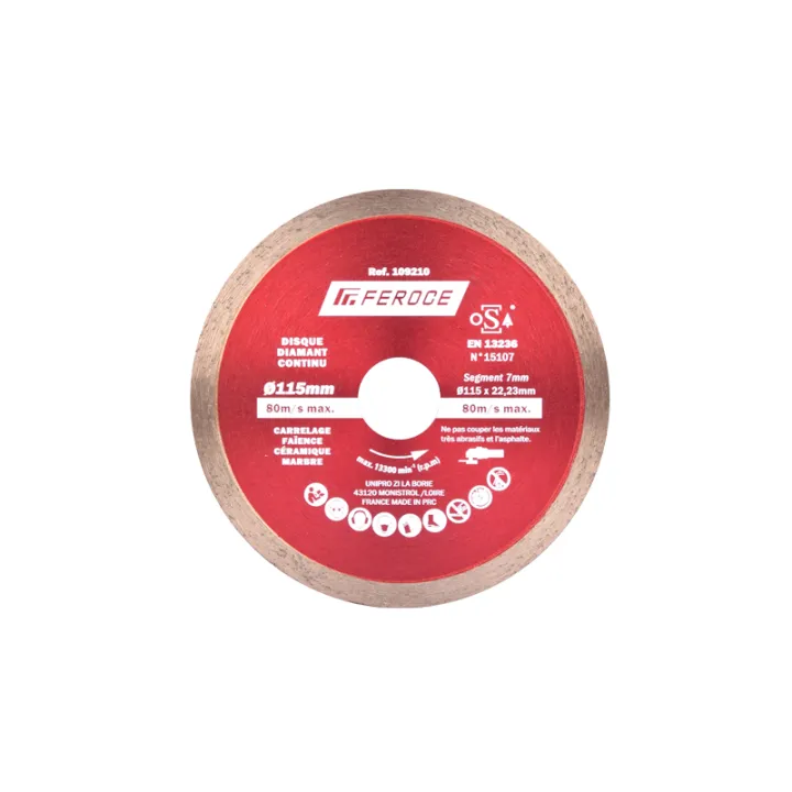 Disque Diamant Continu 115 x 22.23 mm FEROCE
