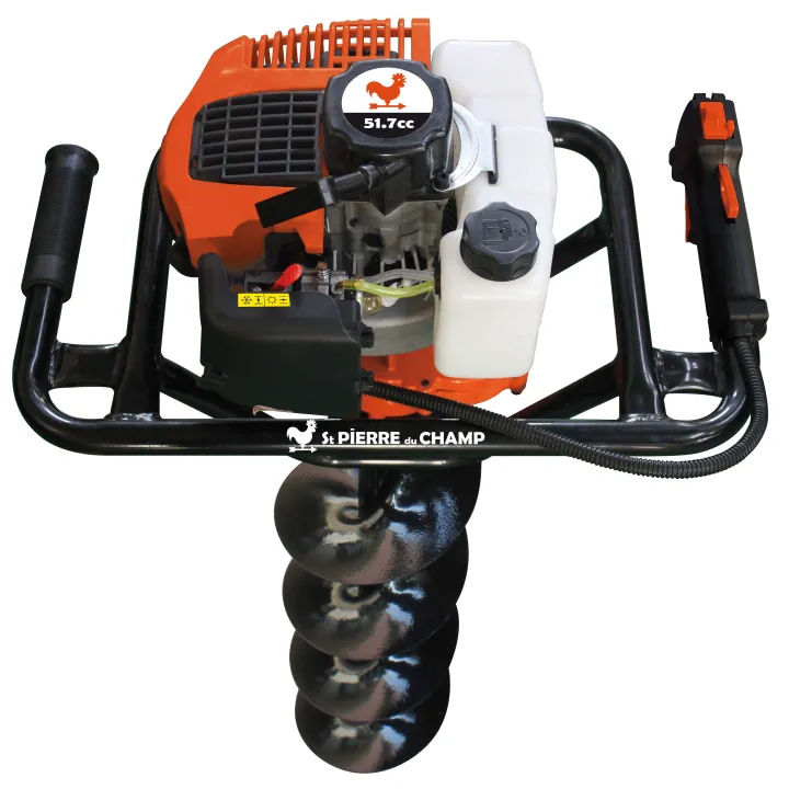 Tarière Thermique 52 cm3 + lot de 3 mèches ST PIERRE DU CHAMP