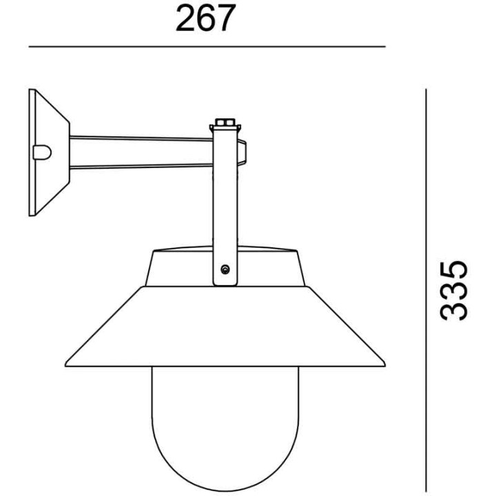 Applique Extérieure Descendante 35W max E27 Fonte d’aluminium Noir CREALYS