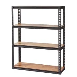 Étagère de rangement 4 niveaux avec tablettes en bois d'Hévéa FEROCE