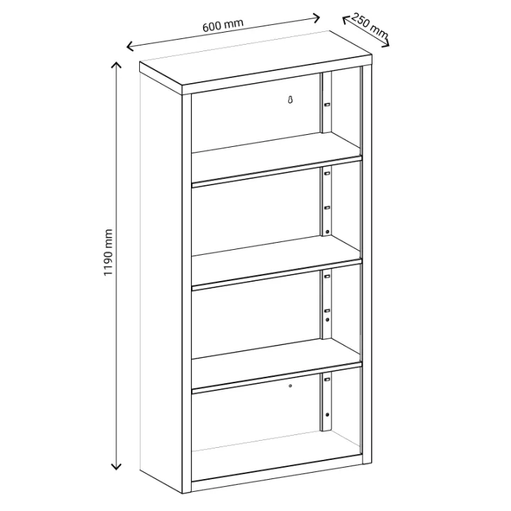 Meuble de Rangement 3 Étagères Bois FEROCE