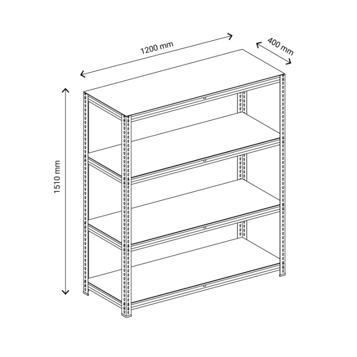 Étagère de Rangement 4 Niveaux FEROCE
