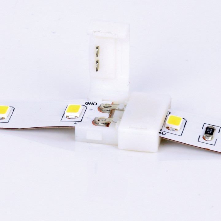 2 connecteurs droits 8mm pour ruban LED