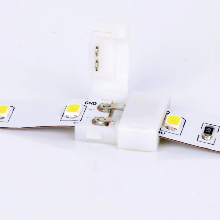 2 connecteurs droits 10mm pour ruban LED