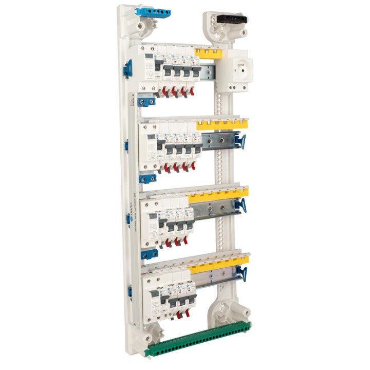 Peigne vertical - 4 rangées pour connexion interrupteur différentiel NALTO