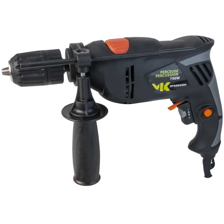 Perceuse à percussion filaire 750W MCKERSON + Coffret 8 Forets à Béton FEROCE