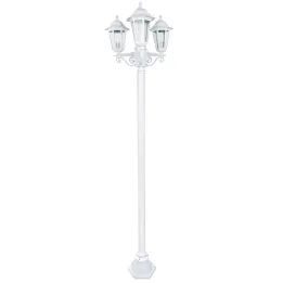Lampadaire Extérieur 3 Têtes 3x100W Fonte Blanc INITIALIS