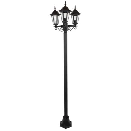 Lampadaire Extérieur 3 Têtes 3x100W Fonte Noir INITIALIS
