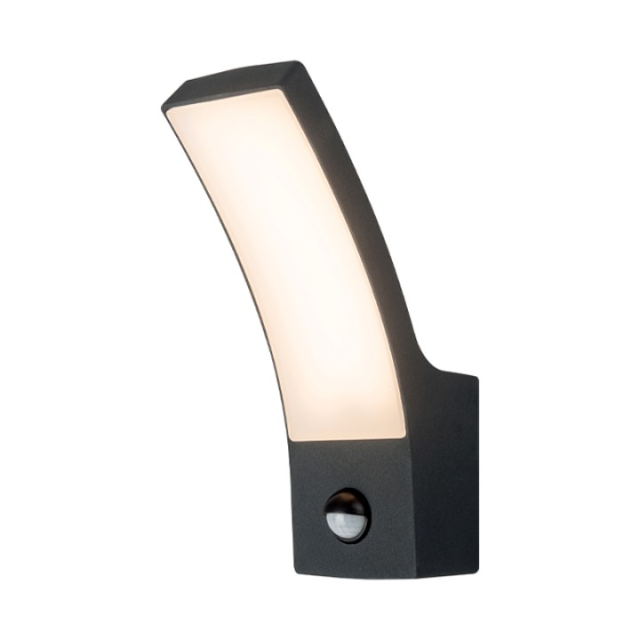 Borne Extérieure Incurvée LED SMD 12W Fonte d’aluminium Noir CREALYS