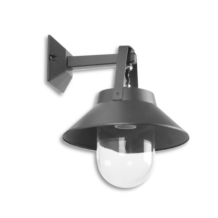 Applique Extérieure Descendante 35W max E27 Fonte d’aluminium Noir CREALYS