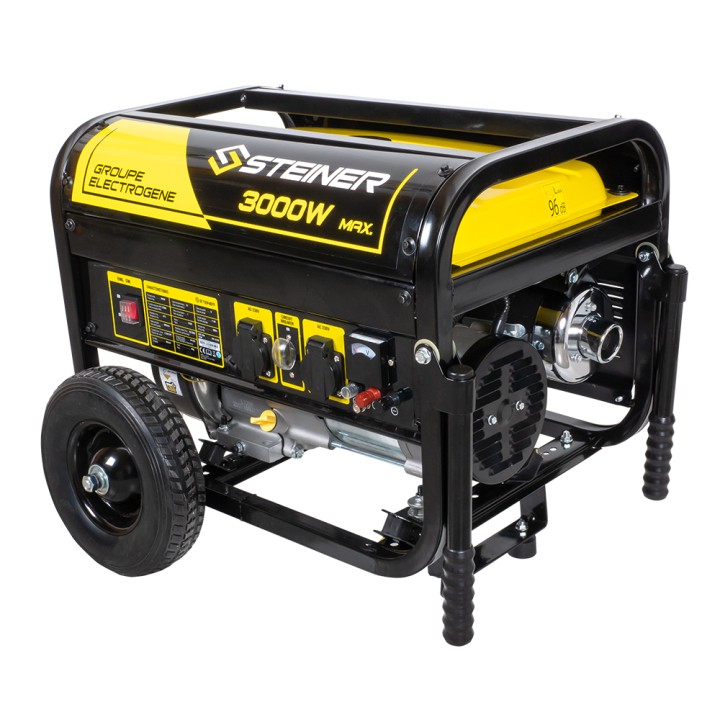 Kit roues et poignées de transport pour groupe électrogène essence 208CC 3000W Max STEINER Réf 214128