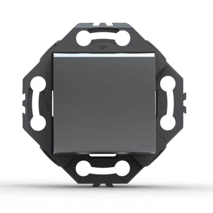 NORVIKA Lot de 5 Interrupteurs Va-et-vient Gris Alu Complets