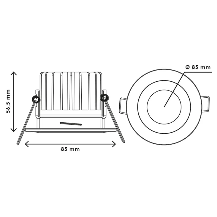 Spot à encastrer LED COB salle de bain 10W étanche IP65 alu
