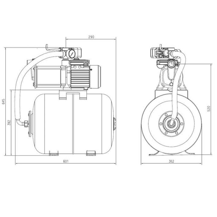 Surpresseur multicellulaire Inox 1300W 50L STEINER