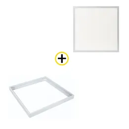 Pack Dalle LED Recouvrable 600x600mm + Cadre Pour Pose en Saillie