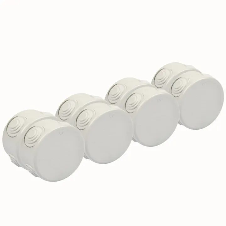 Lot de 8 Boîtes de Dérivation Rondes 4 Entrées 70x35mm IP55 NALTO SIRIUS 54