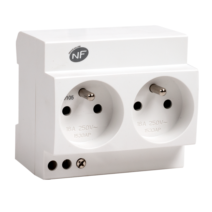 Double prise modulaire 2P+T 16A - 230V NALTO