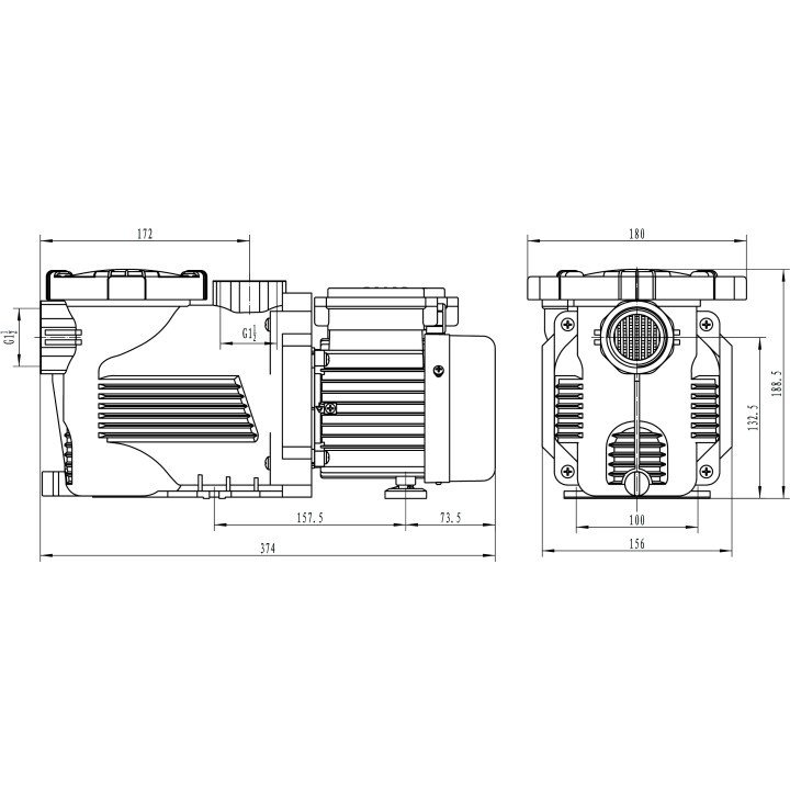 Pompe Filtration Piscine Hors Sol et Enterrée 0.6CV / 450W 11m³/h Auto Amorçante STEINER