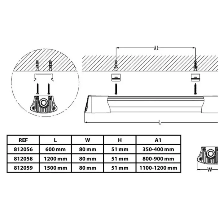 Réglettes LED étanche 60cm SMD 20W