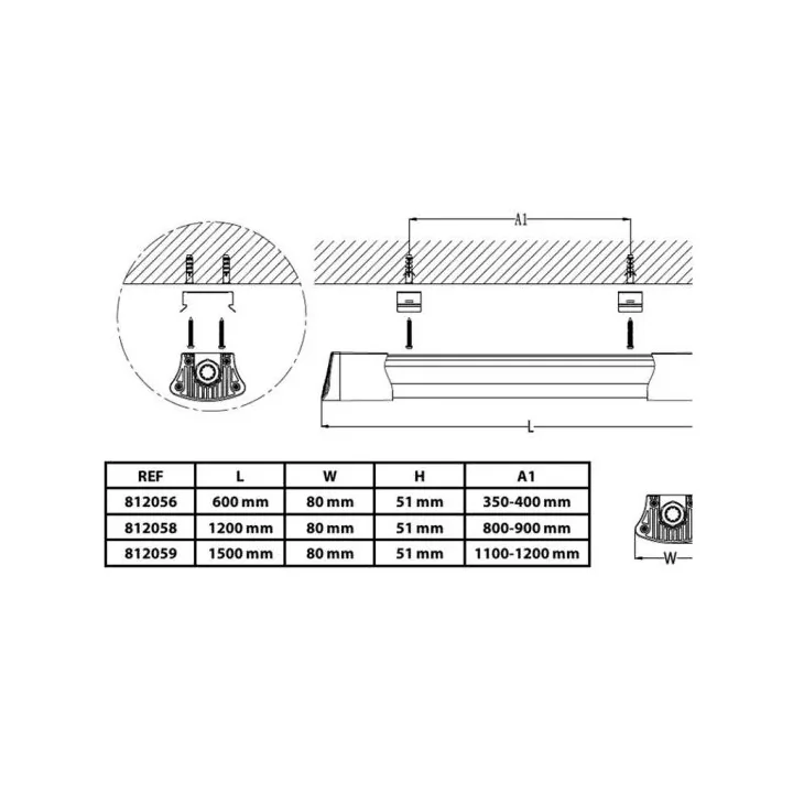 Réglettes LED étanche 60cm SMD 20W