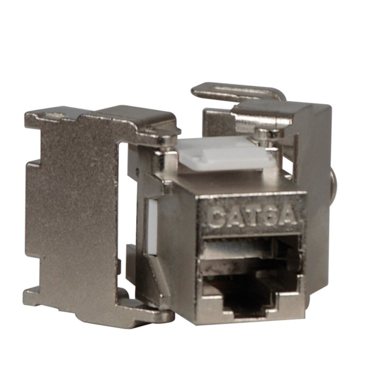 Pack 4 Connecteurs RJ45 CAT.6 + 4 Supports rail DIN pour connecteur RJ45 CAT.6 NALTO