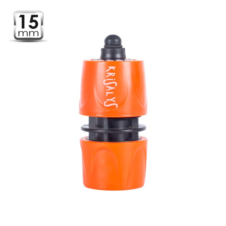 Raccord rapide 15mm plastique + Stop