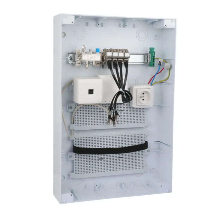 Coffret de Communication TEL/TV WIFI/ADSL avec 4 connecteurs RJ45 + Arrive fibre optique - GRADE2 NALTO