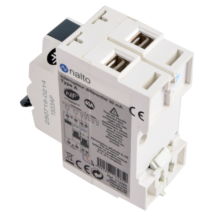 Interrupteur différentiel 1P+N 30mA, 40A type AC