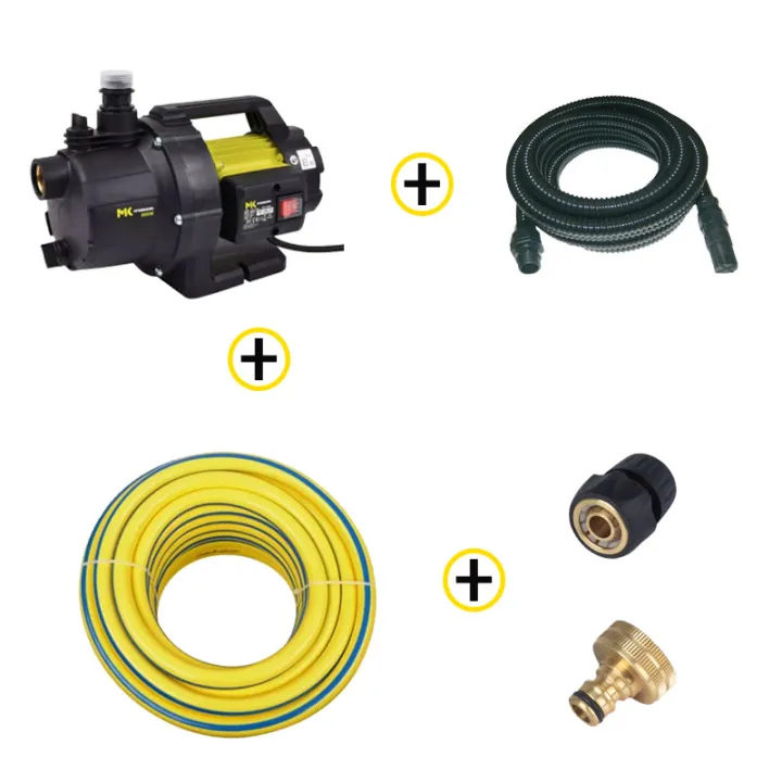 Pack Pompe de Surface 800W + Kit d'Aspiration 7m Ø25mm + Tuyau d’arrosage Ø19mm 25m