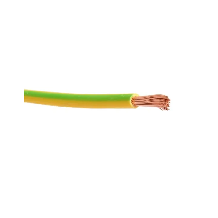 Fil électrique vert/jaune H07VK souple 16mm² – vendu au mètre