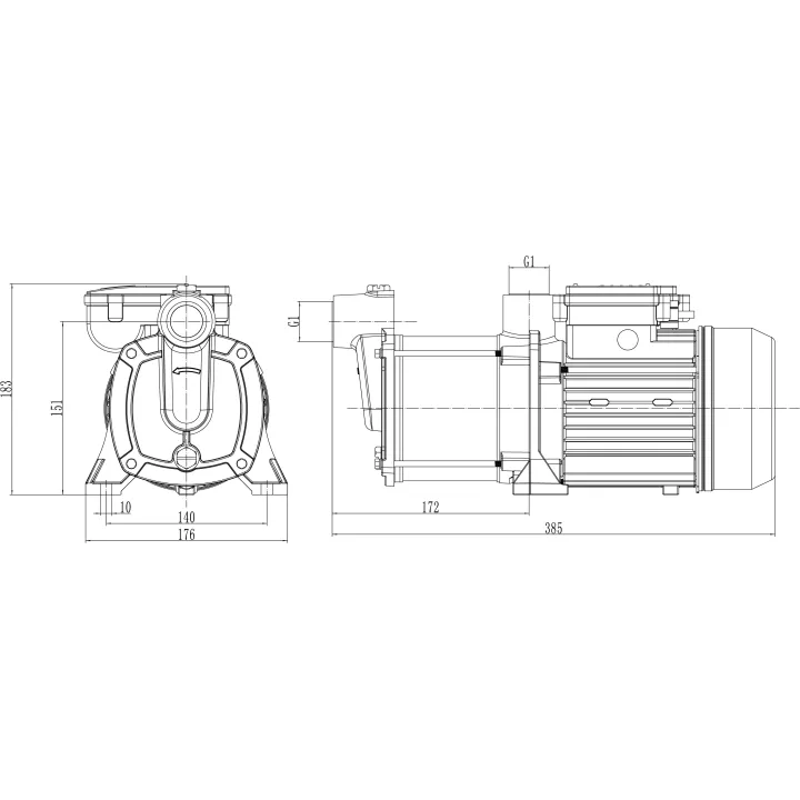 Pack Tuyau d’arrosage Ø15mm 25m + Pompe de Surface Multicellulaire 900W + Kit d'Aspiration 7m Ø25mm + Colliers de serrage