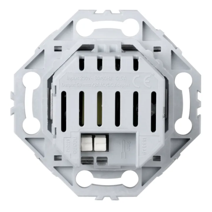 Prise Chargeur USB + Support Anthracite NOANE