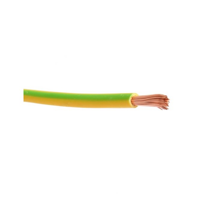 Fil électrique vert/jaune H07VK souple 16mm² – vendu au mètre