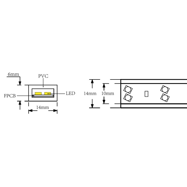 Ruban LED de chantier 7W/m 50m CREALYS