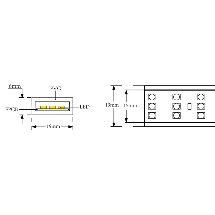Ruban LED de chantier 15W/m 50m WOLTZ