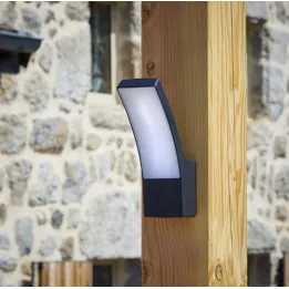 Applique Extérieure Incurvée LED SMD 12W Fonte d’aluminium Noir CREALYS