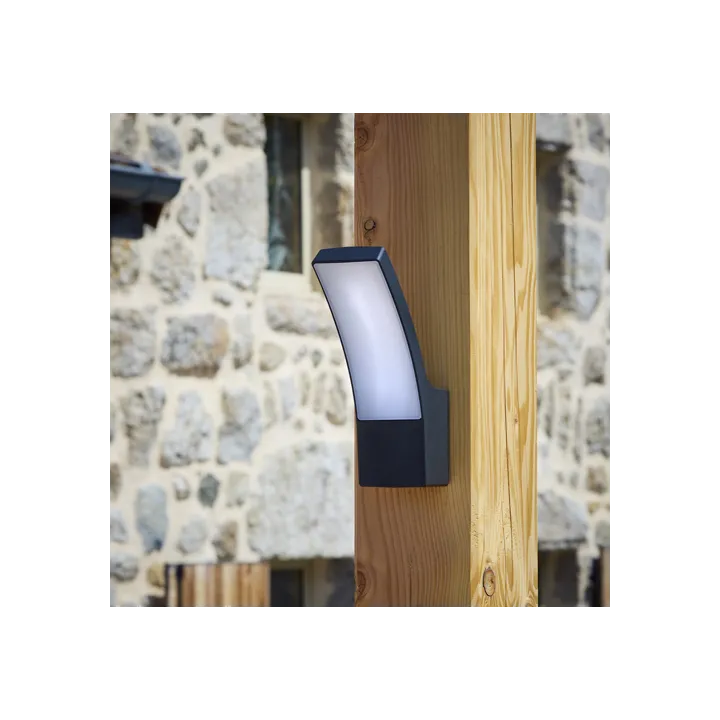Applique Extérieure Incurvée LED SMD 12W Fonte d’aluminium Noir CREALYS