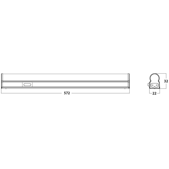 Réglette LED 60cm 10W 4000K IP20 Interconnectable CREALYS