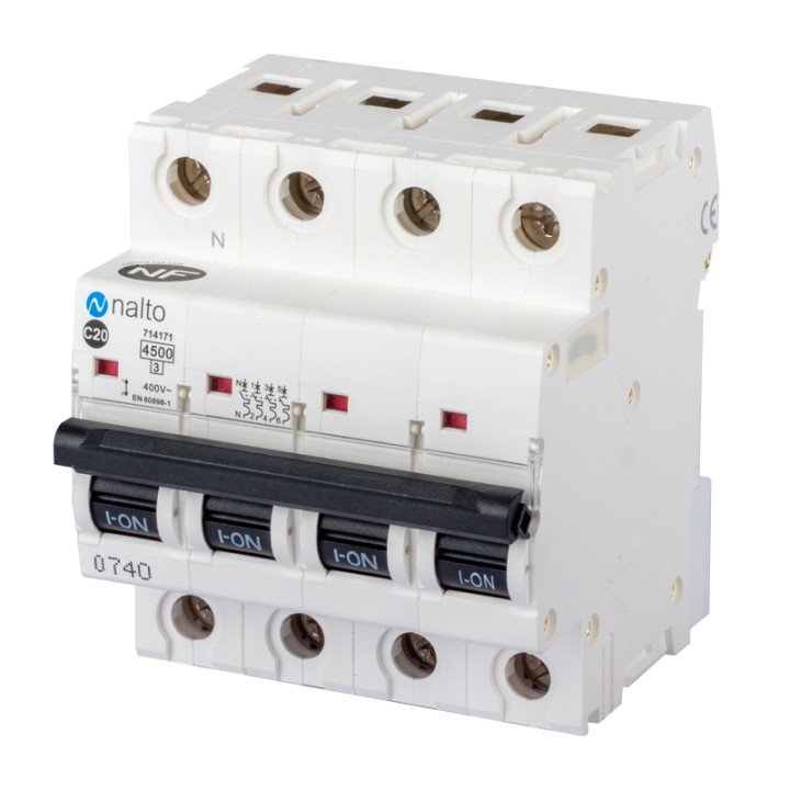 Disjoncteur tétrapolaire 20A - courbe C- 400V~