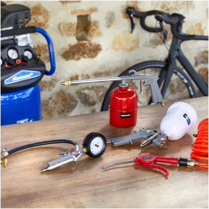 Compresseur Vertical 75L 2.5CV + Kit Pneumatique 8 pièces