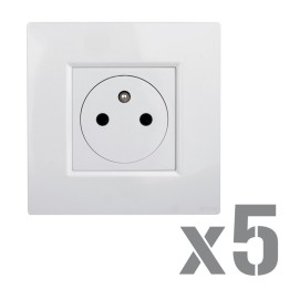 NOANE Lot 5 Prises 2P+T Affleurantes 16A Complètes Blanc 