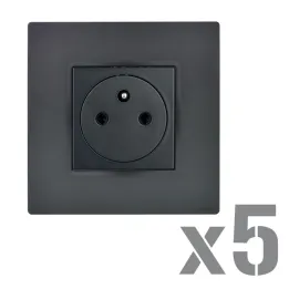 NOANE Lot 5 Prises 2P+T Affleurantes 16A Complètes Anthracite 