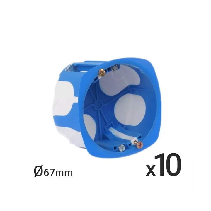 Lot de 10 Boîtes d’Encastrement Simple Étanche à l’Air D67 P50