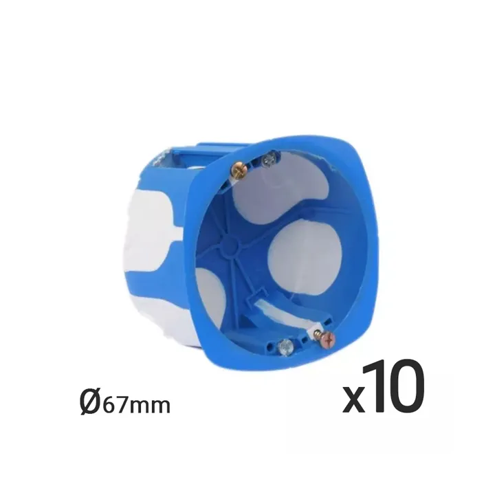 Lot de 10 Boîtes d’Encastrement Simple Étanche à l’Air D67 P50